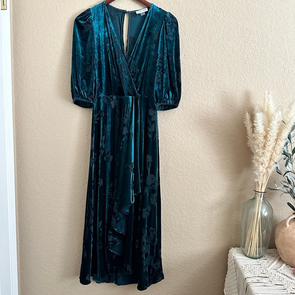 Calvin Klein Petite floral velvet high low dress